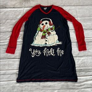 Red and Black Snowman Nightshirt